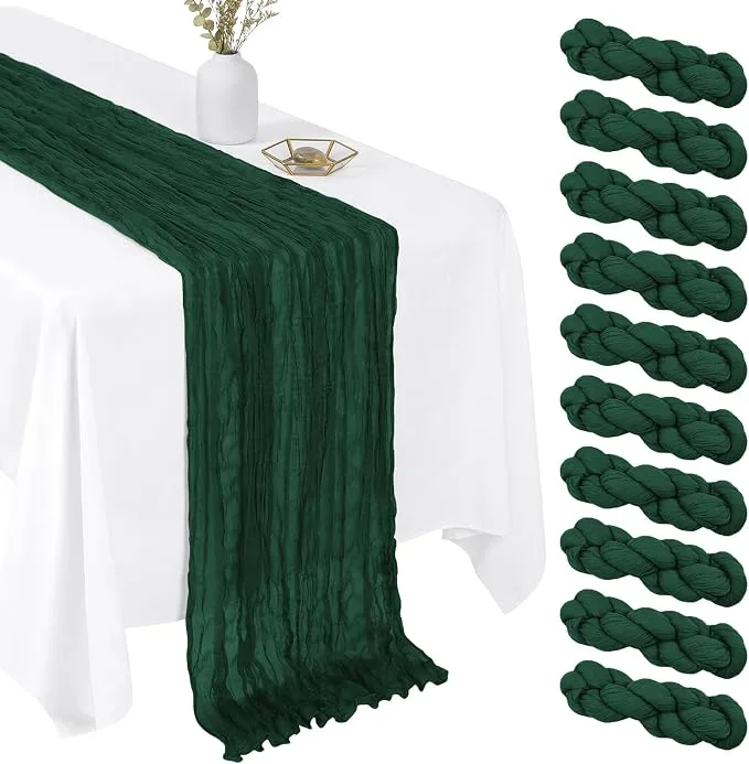 Emerald Cheesecloth Runner — Table Runners available to rent