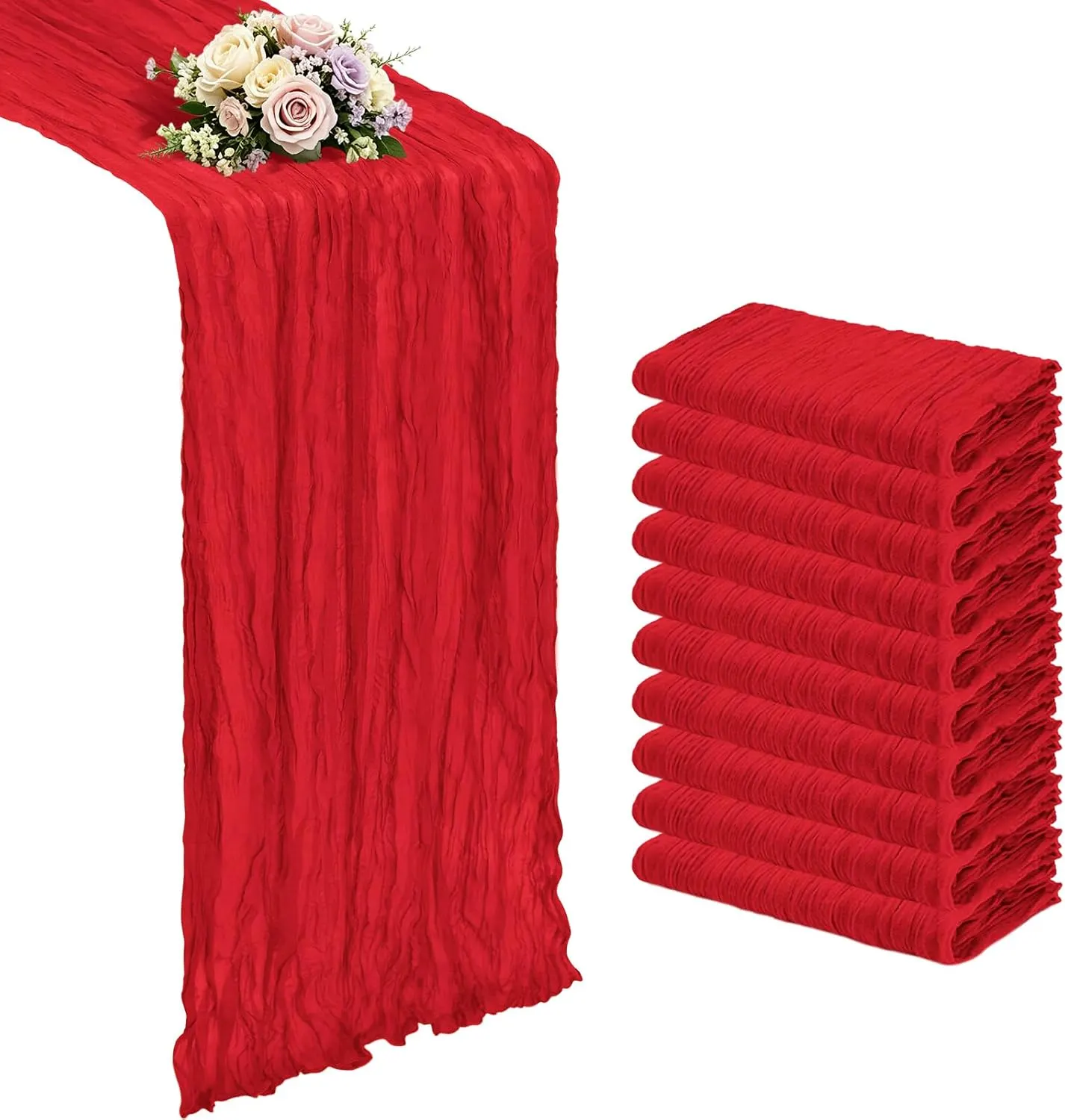 Red Cheesecloth Runner