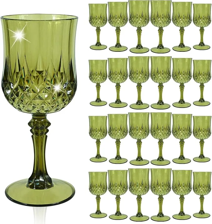 Dark Green Wine Goblets — Wine Glasses available to rent