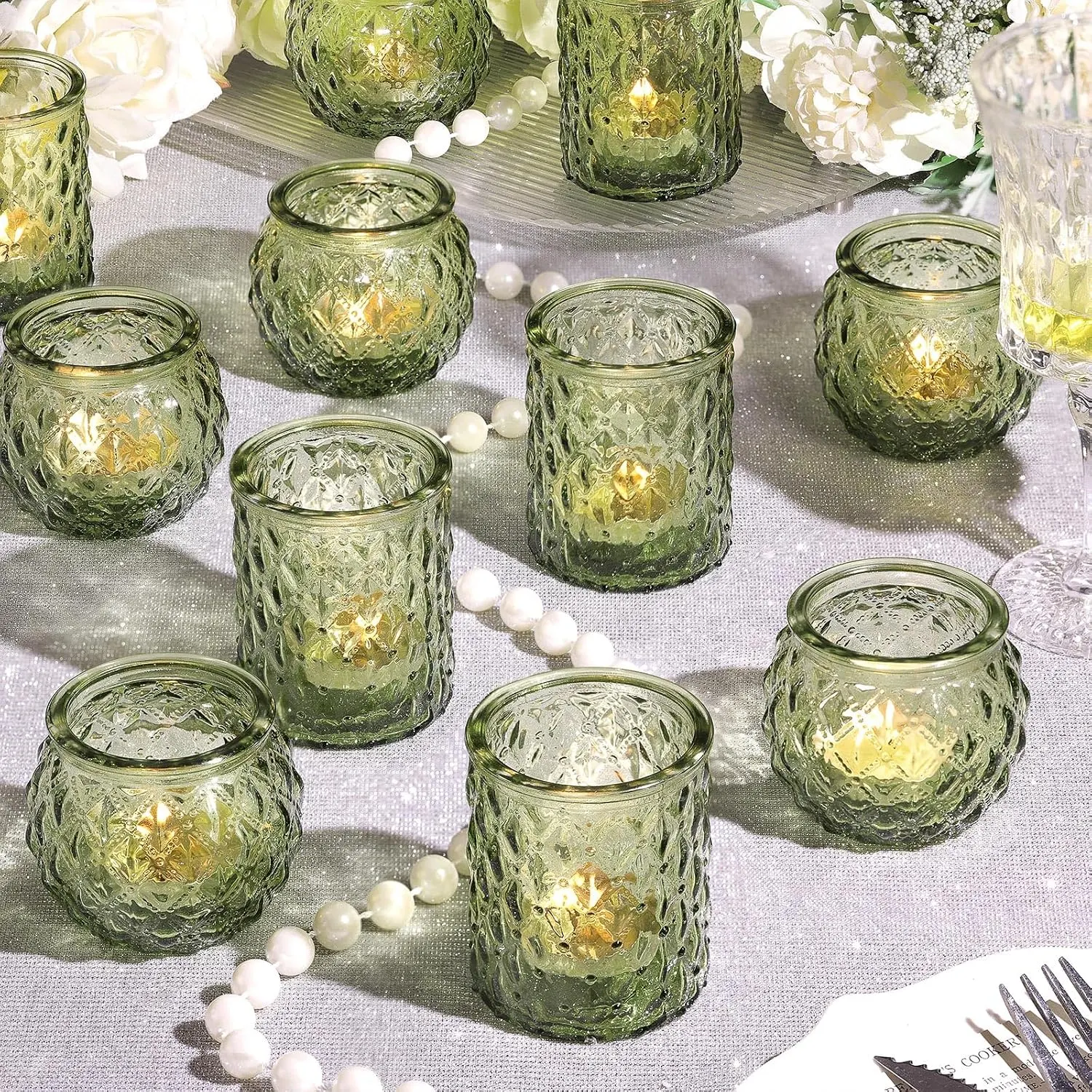 Green Candle Holders