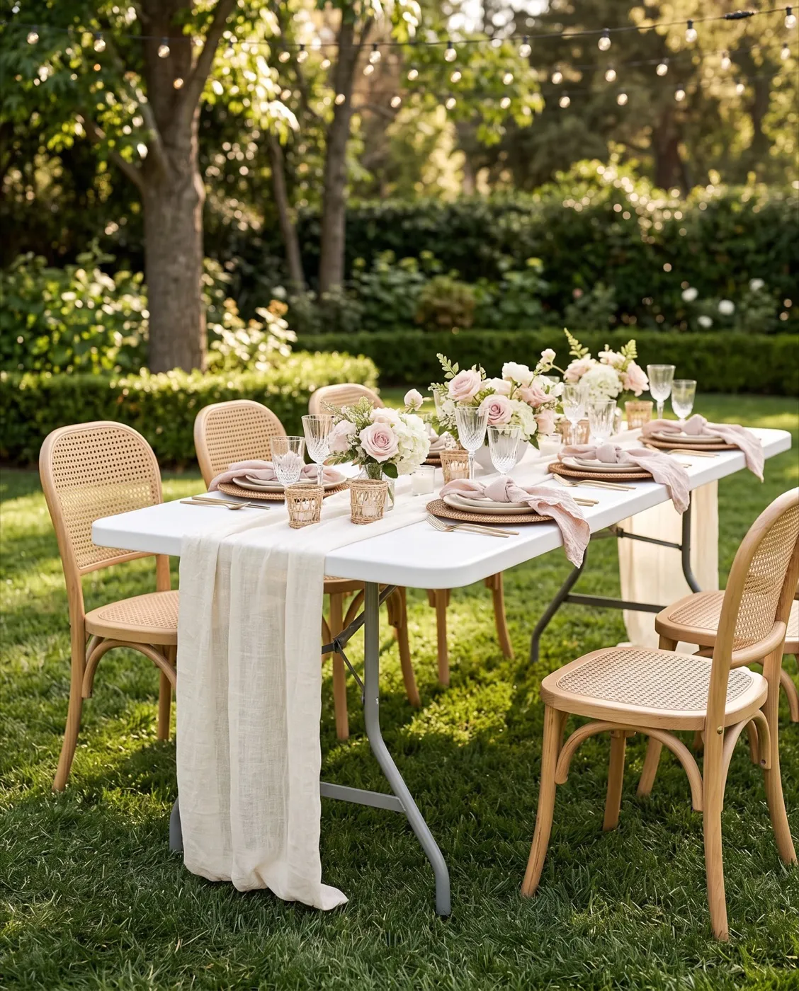 6 ft Folding Table styled at an event