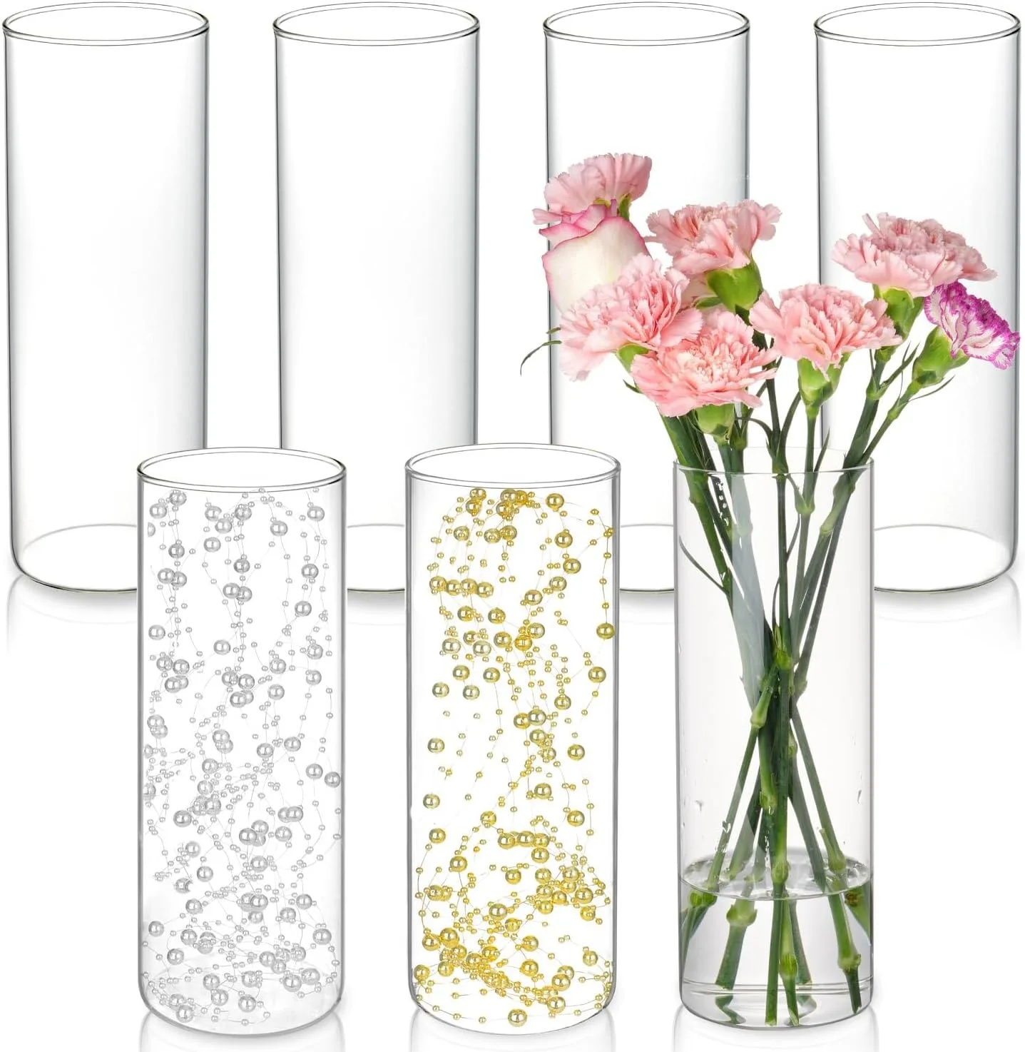 Tall Glass Cylinder Vases — Vases available to rent