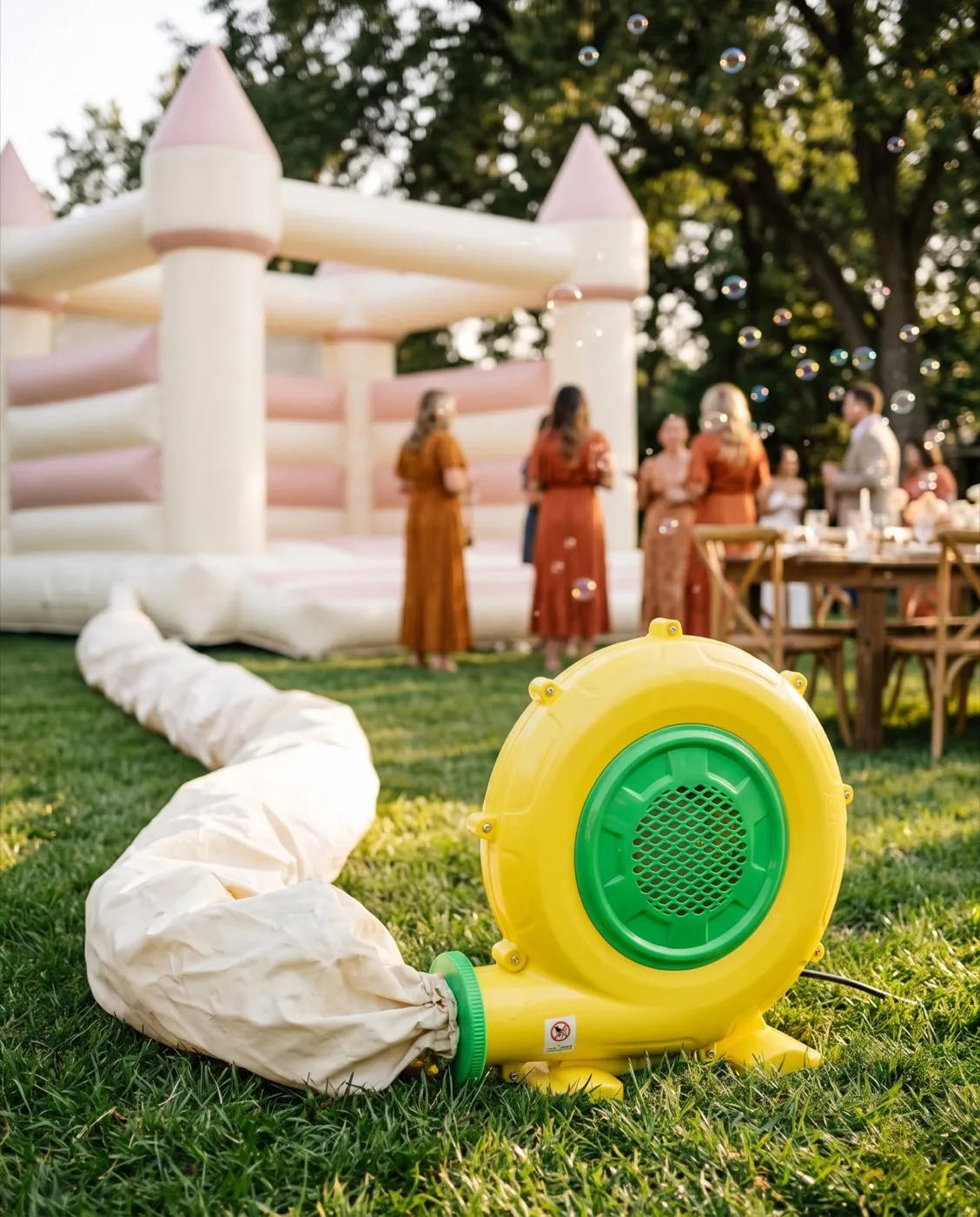 Bounce House Blower styled at an event