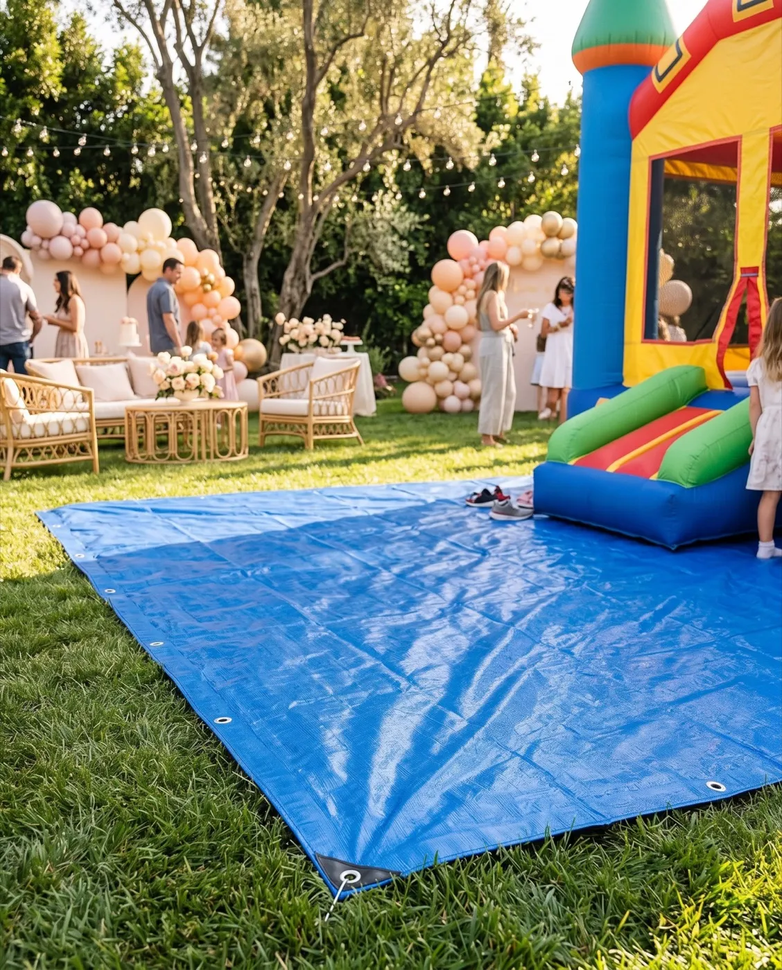 Bounce House Mat styled at an event