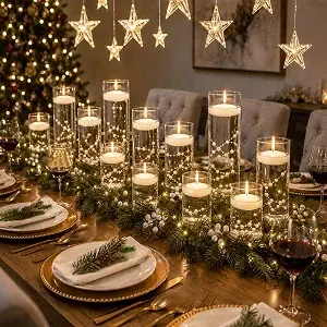Floating Candle Pearl Centerpieces
