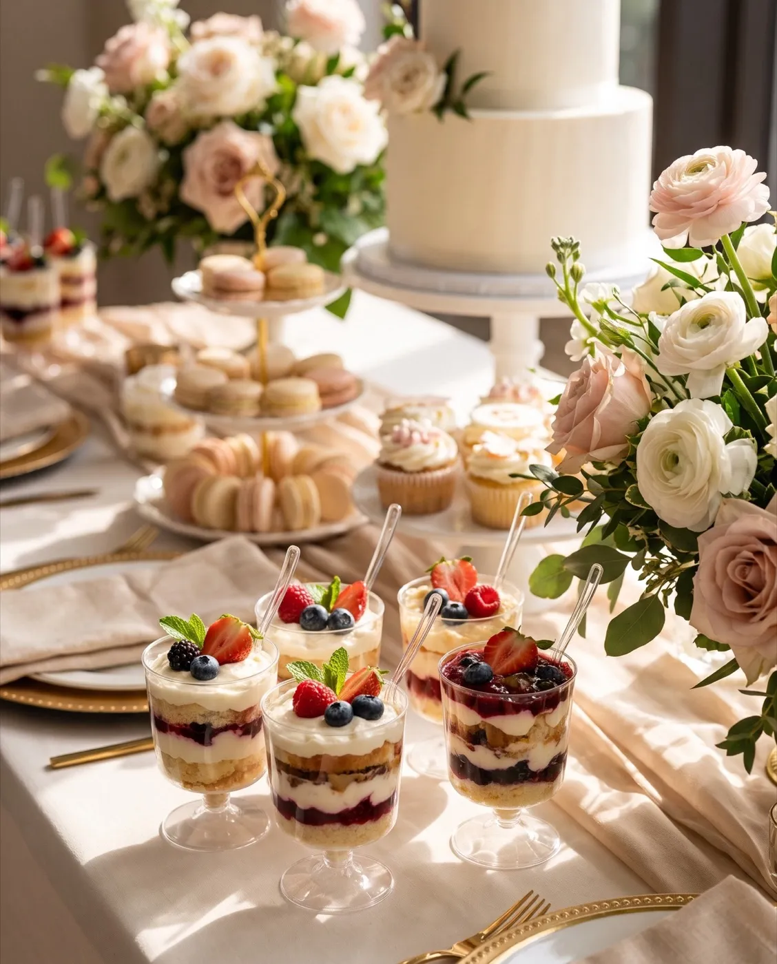 Clear Parfait Dessert Cups styled at an event