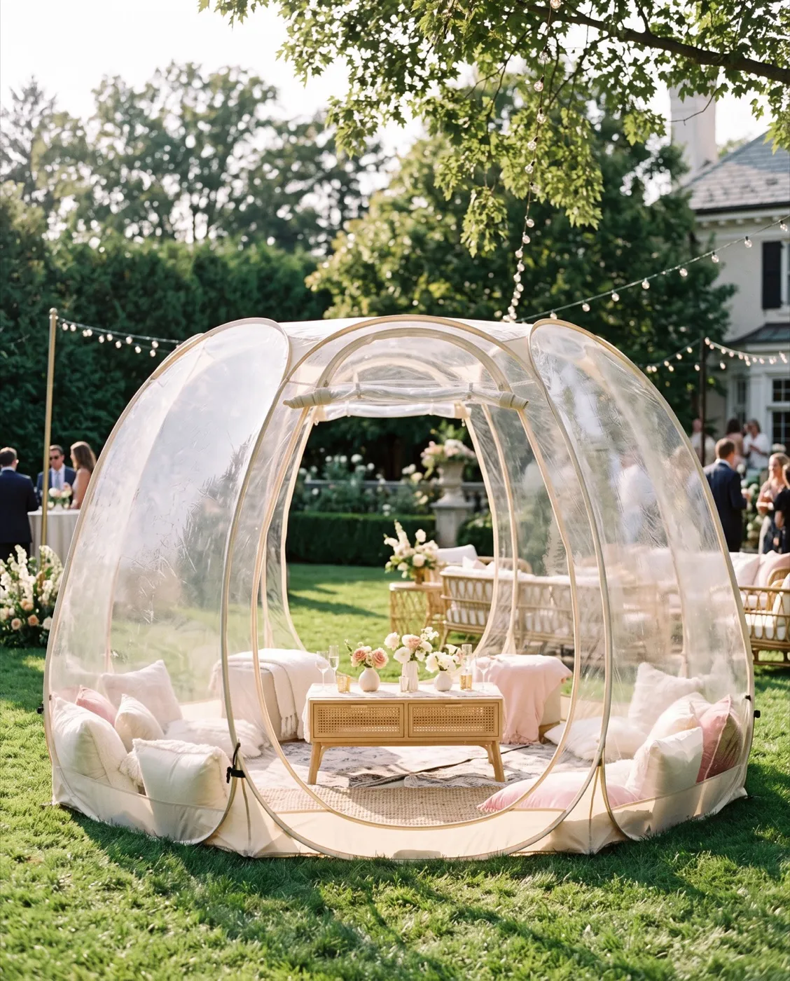 Clear Screen House Gazebo styled at an event