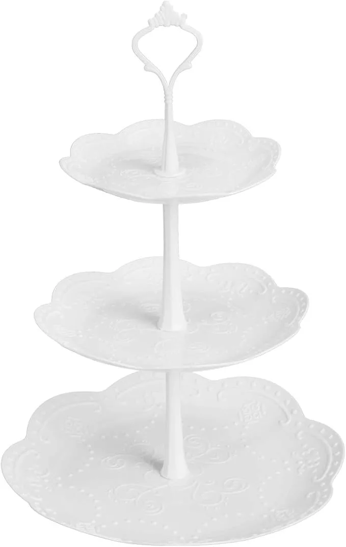 White Tiered Cupcake Stand — Cupcake Towers available to rent