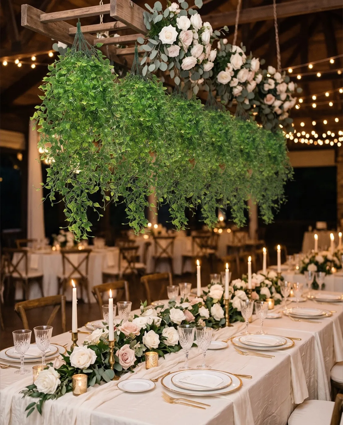 Faux Ivy Hanging Vines styled at an event