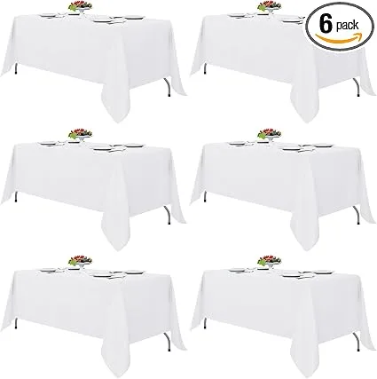 White Long Banquet Tablecloth — Tablecloths available to rent