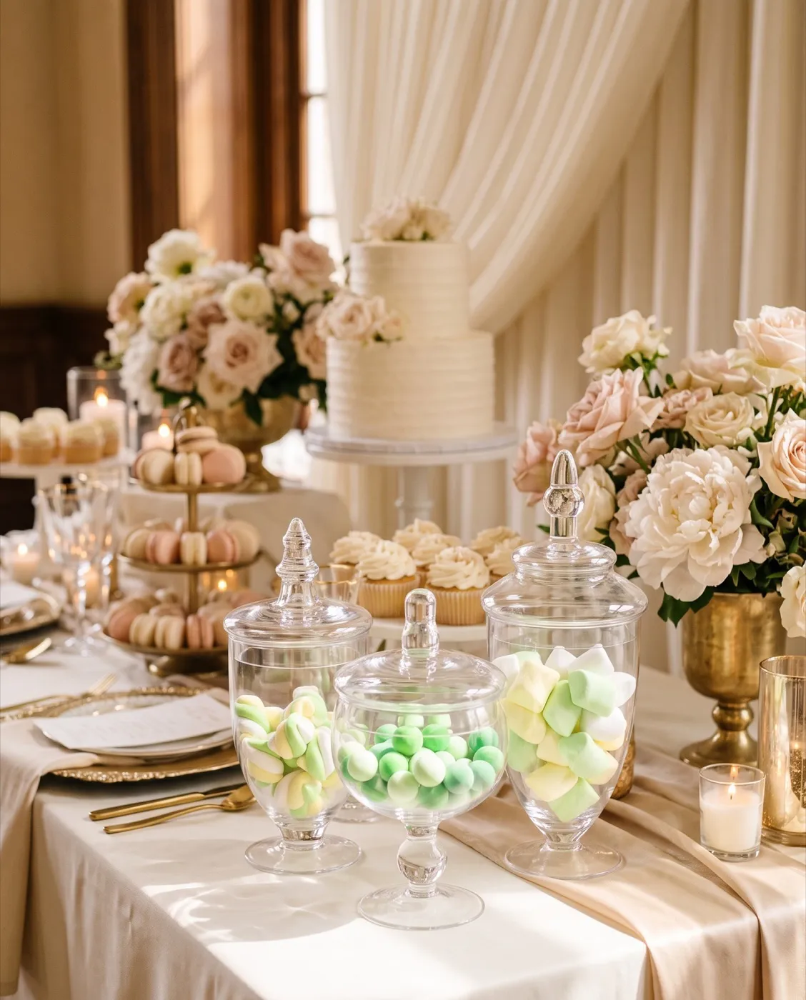 Glass Apothecary Jars styled at an event