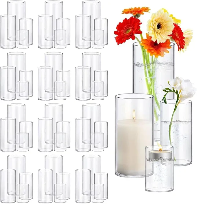 Graduated Glass Cylinder Vases — Vases available to rent