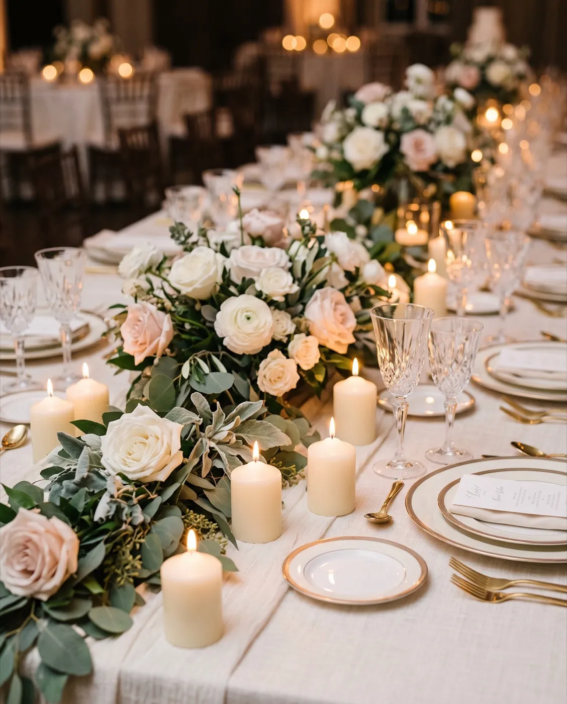 Ivory Votive Candles styled at an event