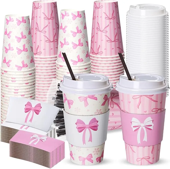 Pink Bow Coffee Cups — Coffee Cups available to rent