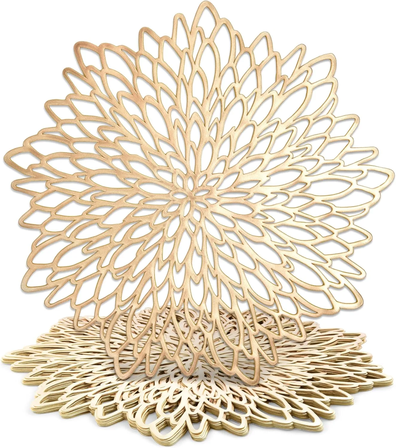 Gold Leaf Round Placemats — Placemats available to rent