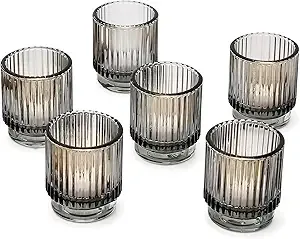 Smoke Gray Tealight Holders — Candle Holders available to rent