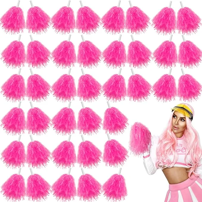 Pink Cheer Pom Poms — Party Favors available to rent