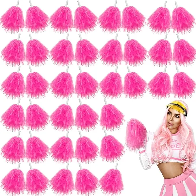 Pink Cheer Pom Poms
