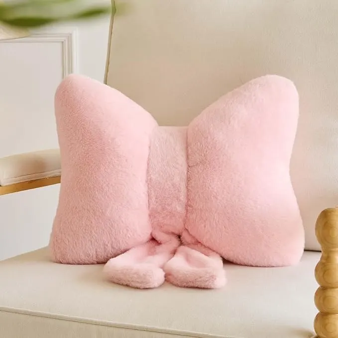 Pink Bow Throw Pillows