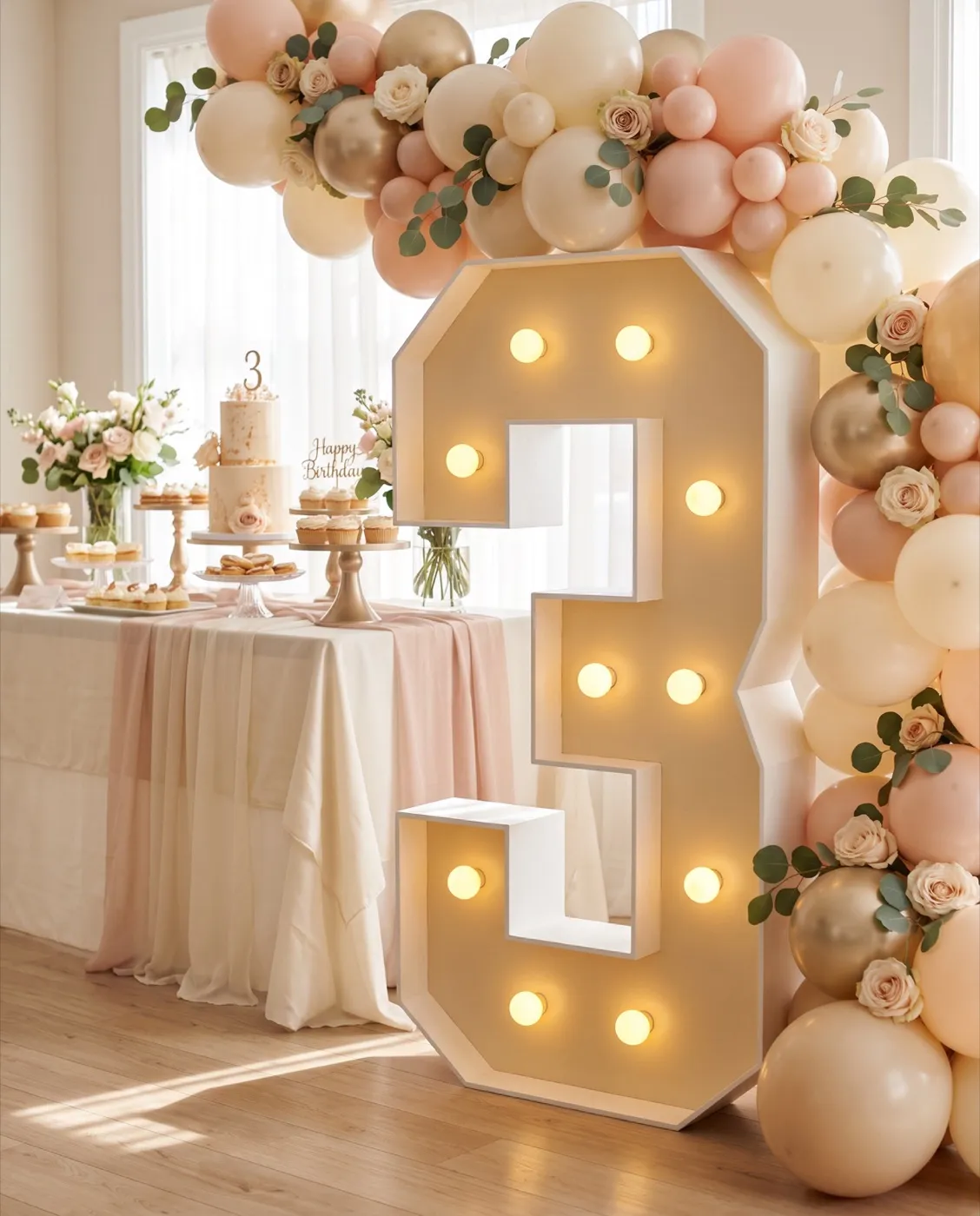 Marquee Number 3 styled at an event
