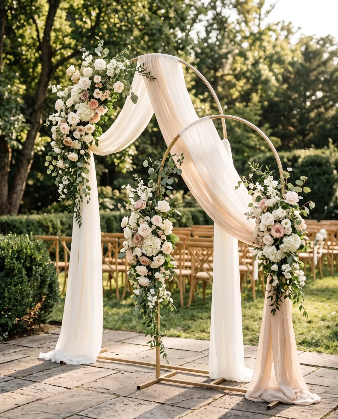 Metal Arch Backdrop Stands styled at an event