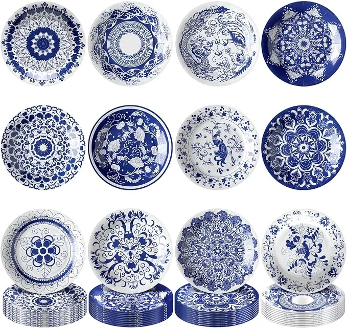 Blue & White Chinoiserie Plates — Plates available to rent