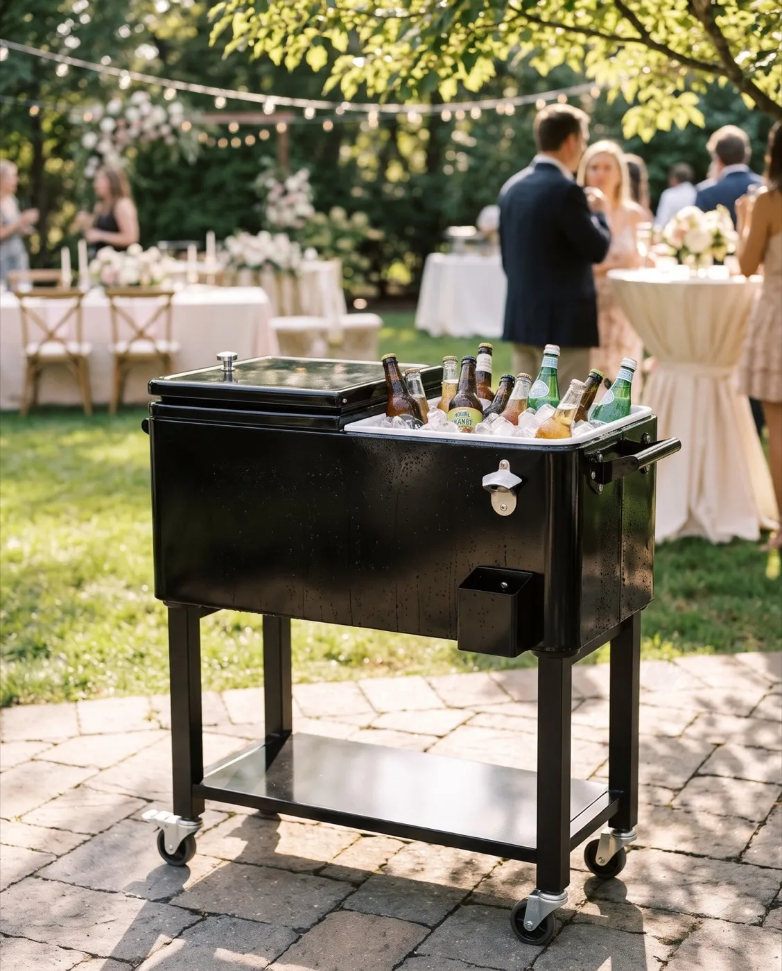 Rolling Ice Chest styled at an event