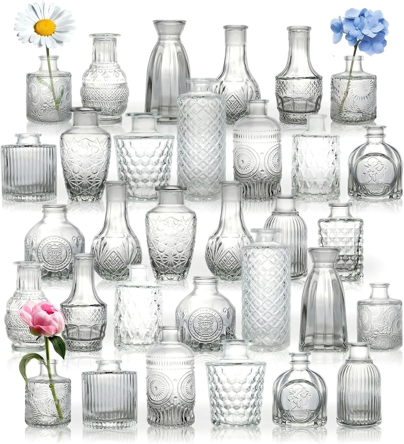 Vintage Glass Bud Vases — Vases available to rent