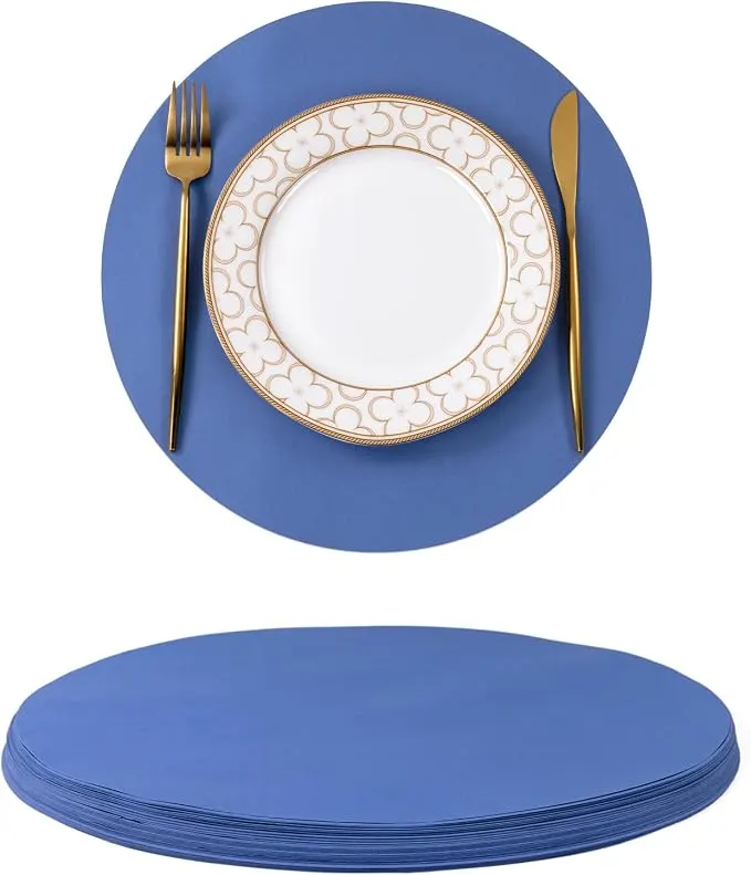 Blue Round Paper Placemats
