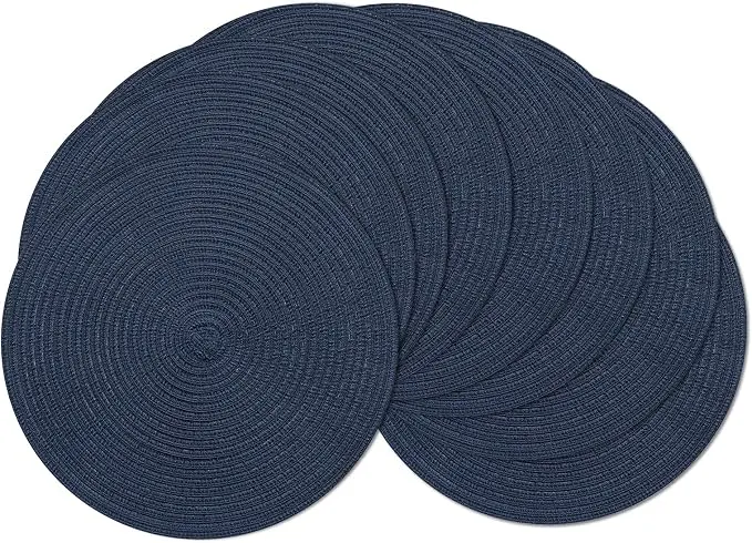 Navy Braided Round Placemats