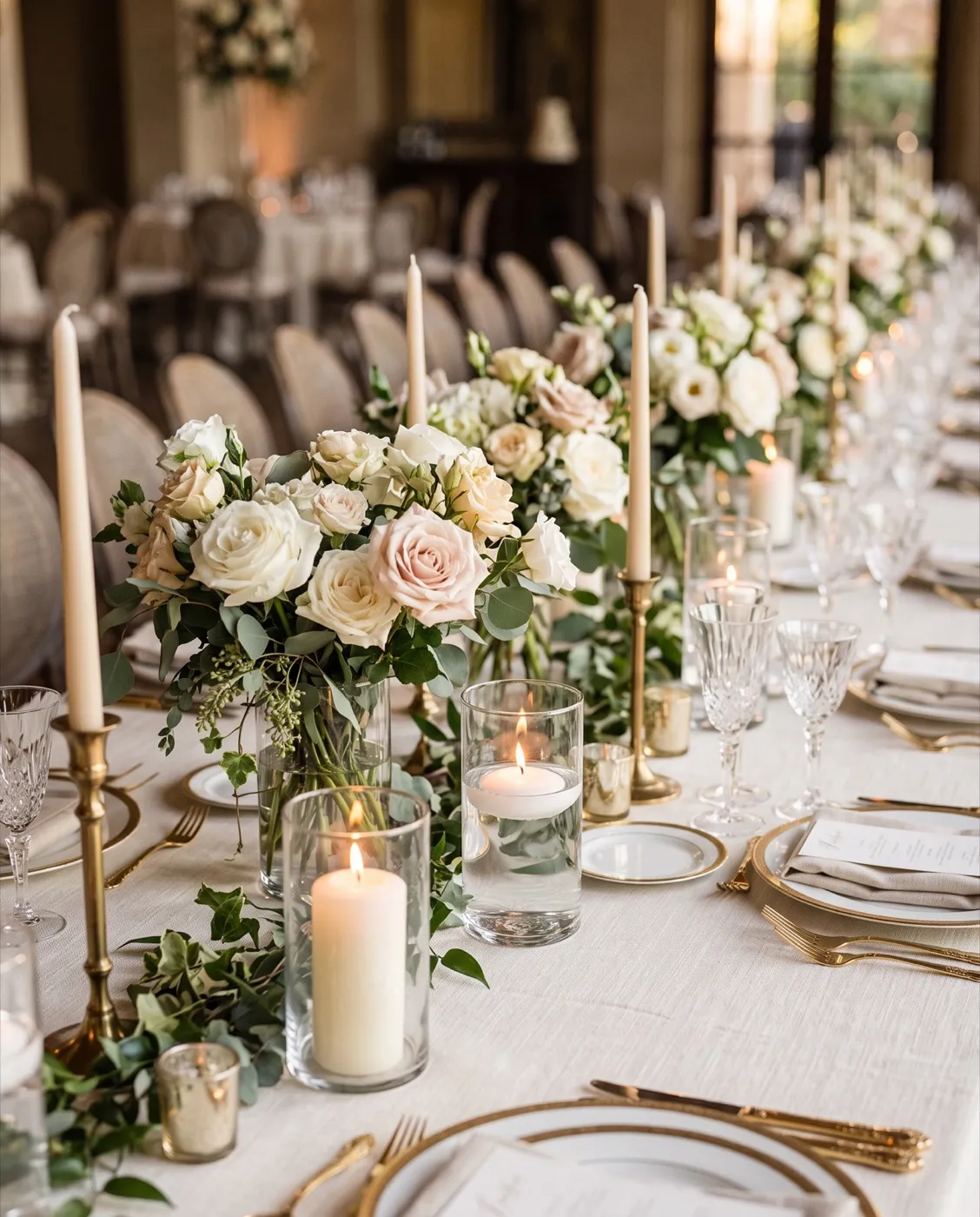 Short Glass Cylinder Vases styled at an event
