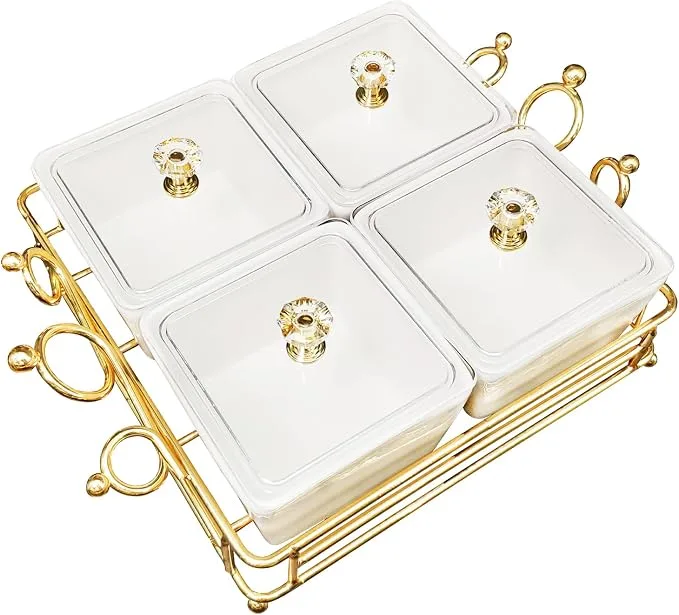 Gold Basket Condiment Server — Serving Trays available to rent